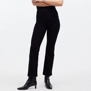 Madewell‎ Jeans Womens Petite Mid- Rise Kick Out Crop Flare Black Size 25P NEW